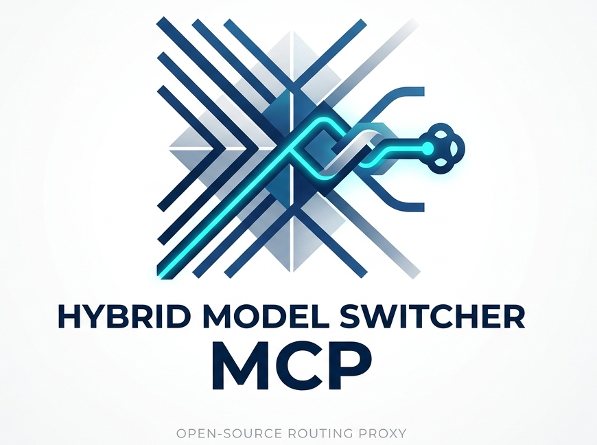 Hybrid Model Switcher MCP — logo lockup
